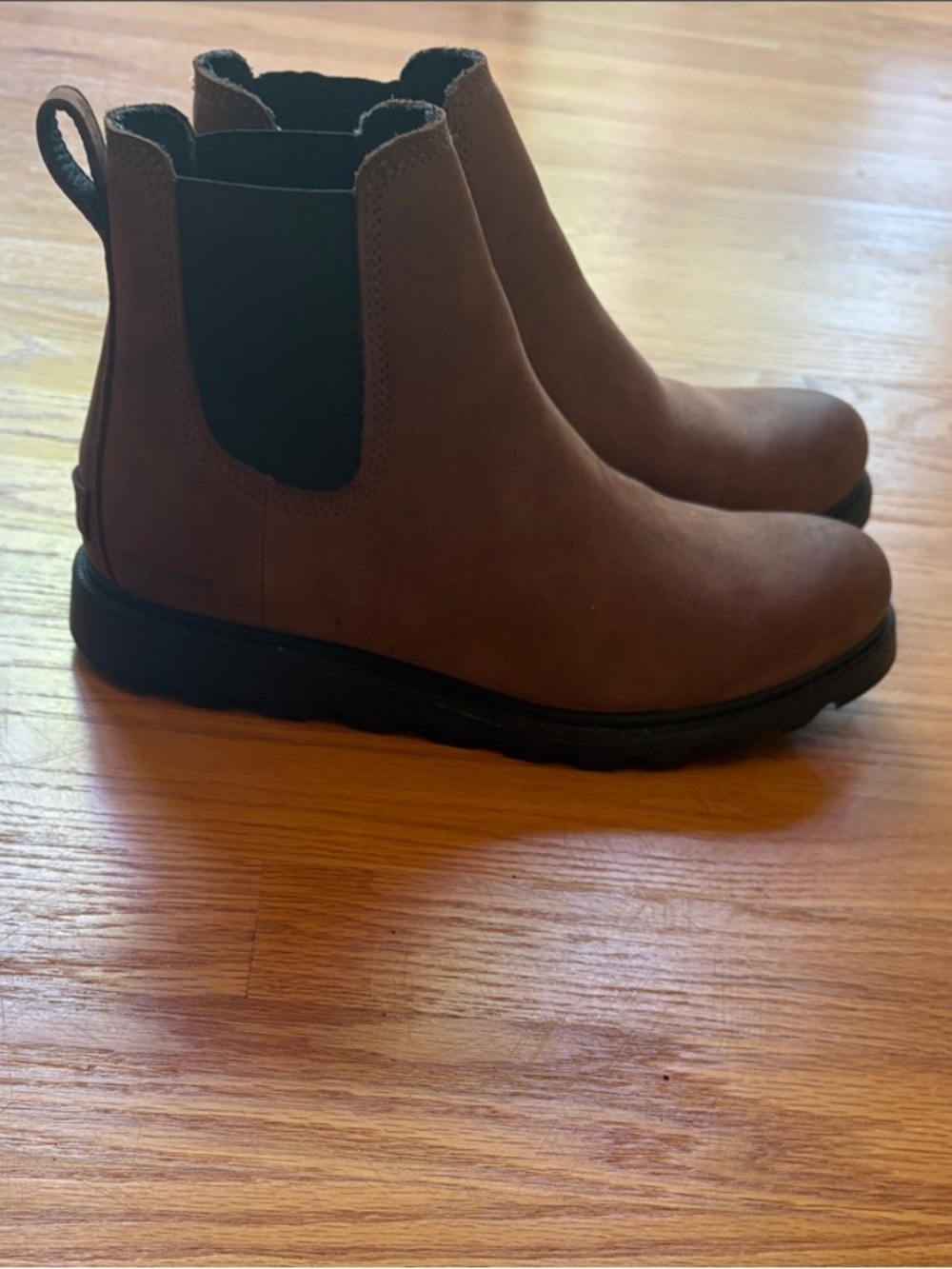 Sorel Brown Ankle Boots with Black Elastic Panels